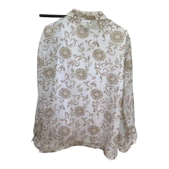 Alfred Dunner Top Shirt Button Up Built‎ in Tank Camisole Sheer Fairy Floral 14 - Picture 3 of 7